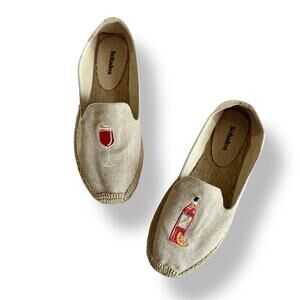 Soludos The Spritz Smoking Slipper Platform Espadrilles Sand Beige Women’s 7